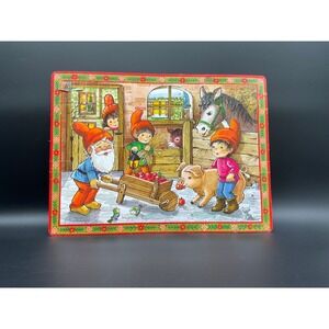 Caspari Advent Calendar The Animals' Christmas Scandinavian Gnomes Farm Scene